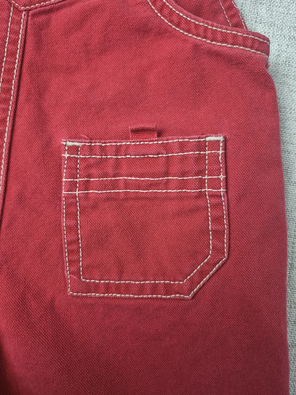 Vintage Gymboree Red Denim Shortalls Overalls 3-6M Year 2000